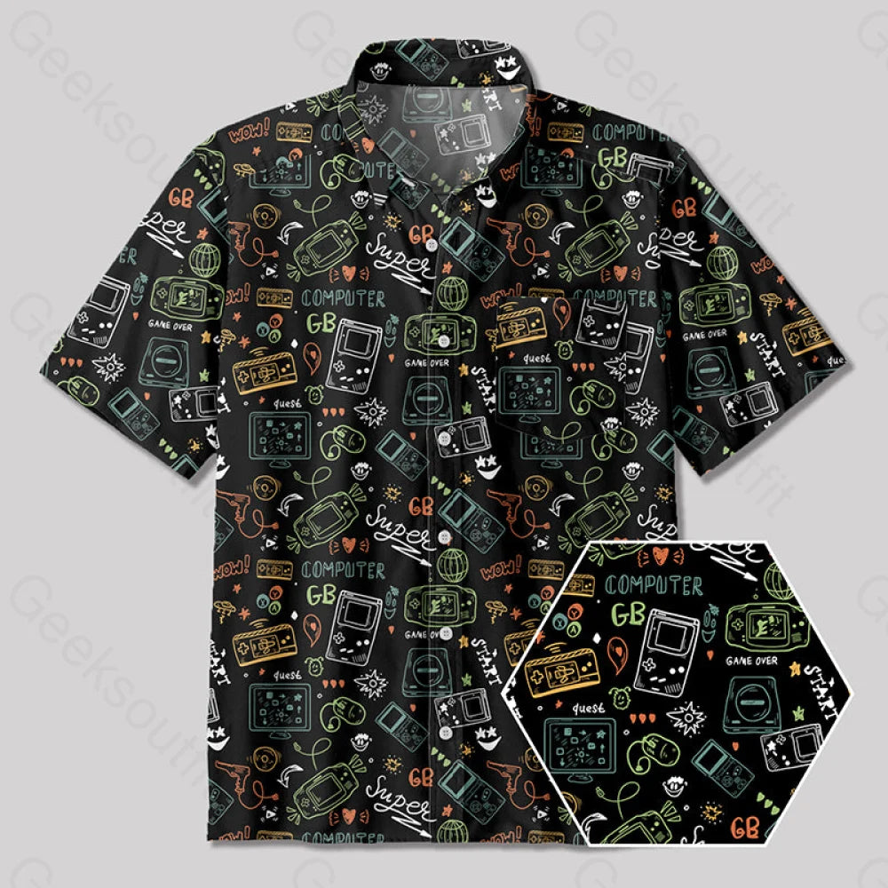 Geeksoutfit Game Boy Button Up Pocket Shirt for Sale