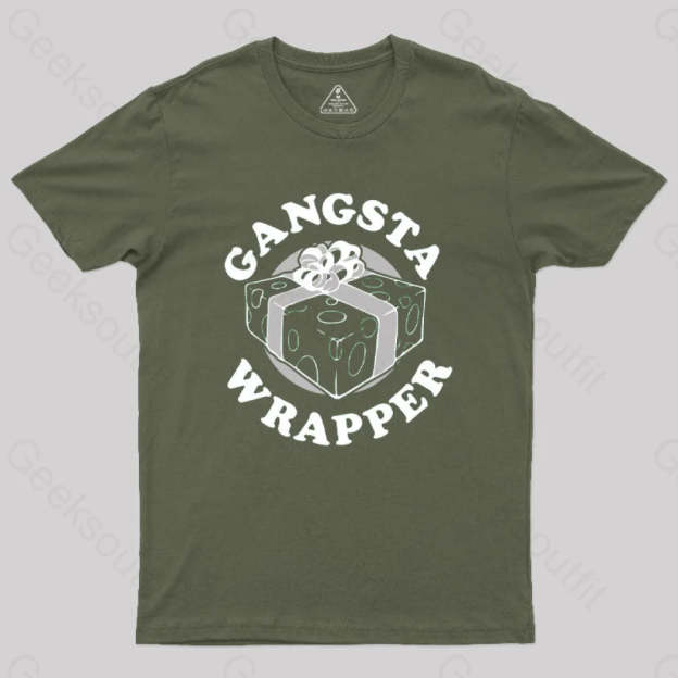 Gangsta Wrapper Geek T-Shirt Army Green / S