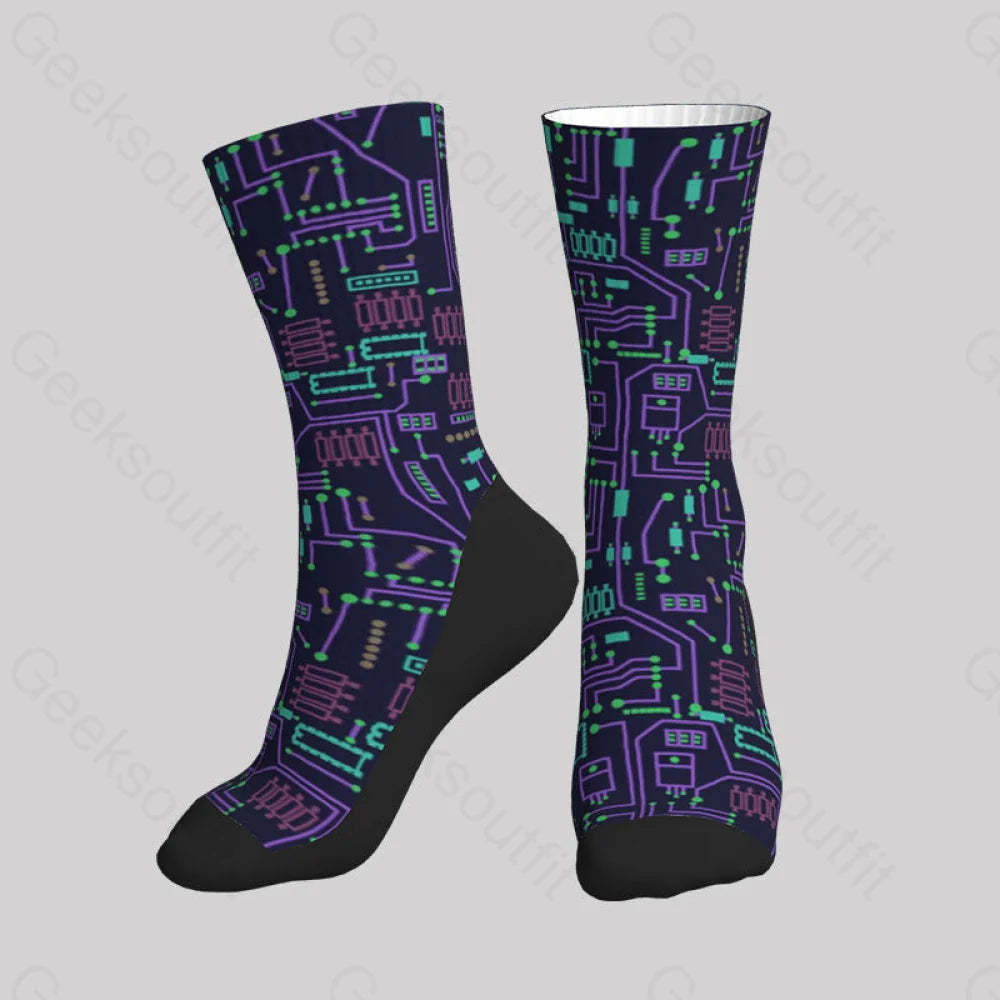 Geek Circuit Board Men’s Socks