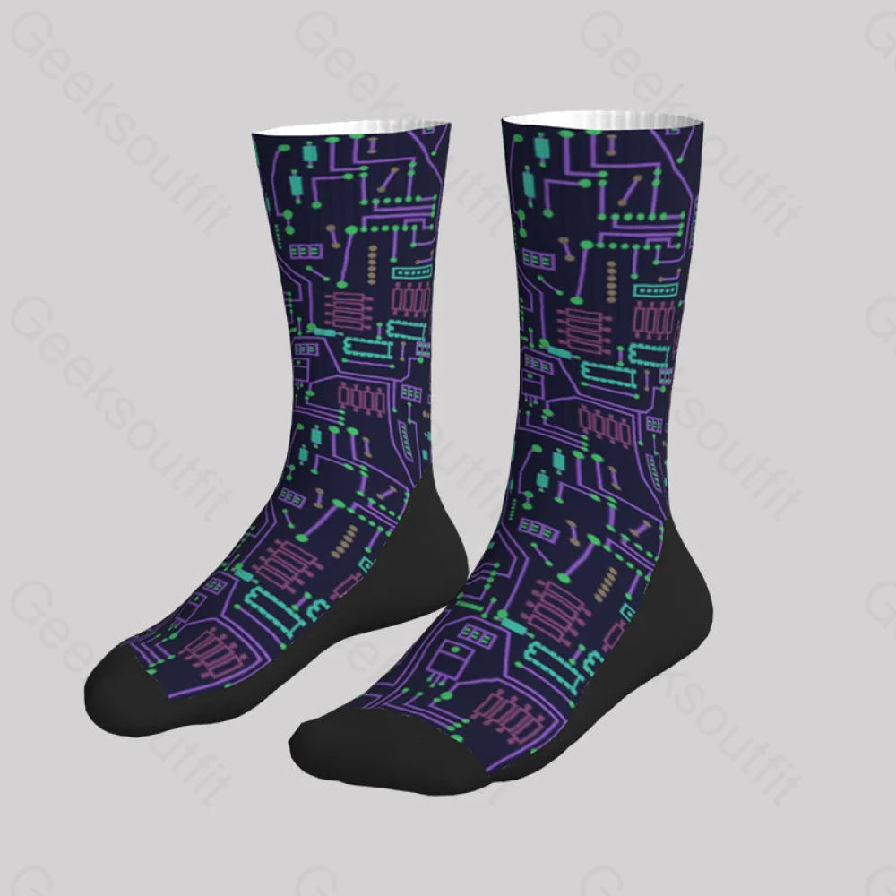 Geek Circuit Board Men’s Socks Sks068