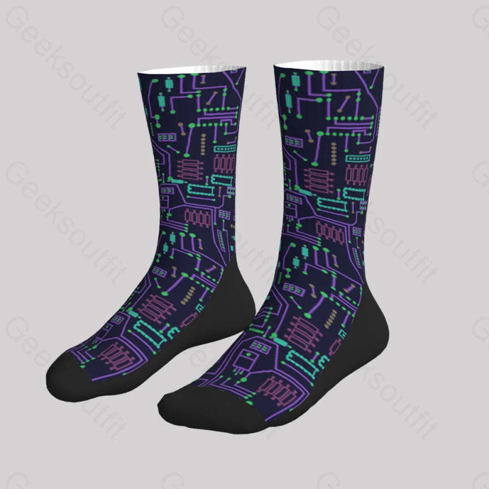 Geek Circuit Board Men’s Socks Sks068