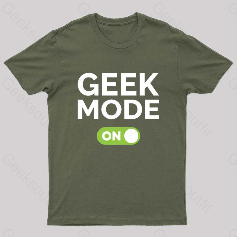 Geek Mode On Classic Nerd T-Shirt Army Green / S