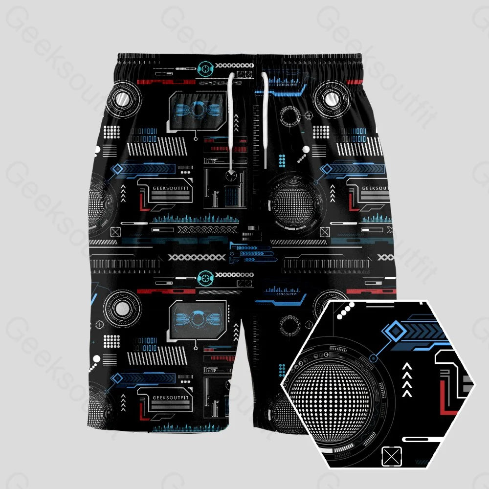 Geeksoutfit Exclusive Special Cyberpunk Geeky Drawstring Shorts - Geeksoutfit