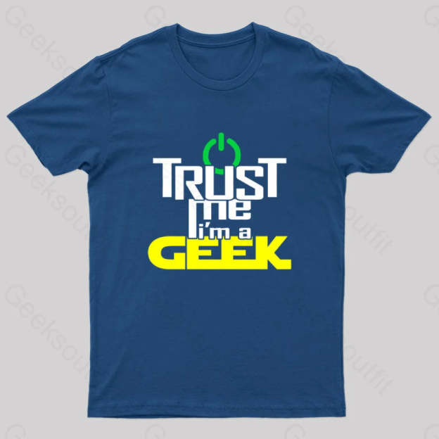Geeky Geek Proud Slogan T-Shirt Navy / S