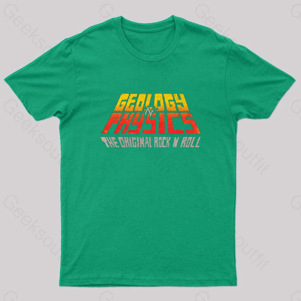 Geology ’N’ Physics The Original Rock Roll Geek T-Shirt Green / S