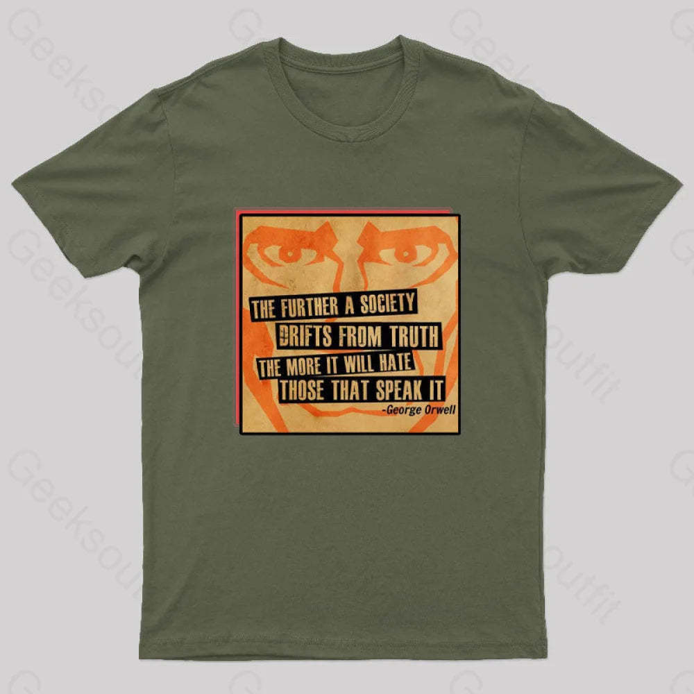 George Orwell Nerd T-Shirt Army Green / S
