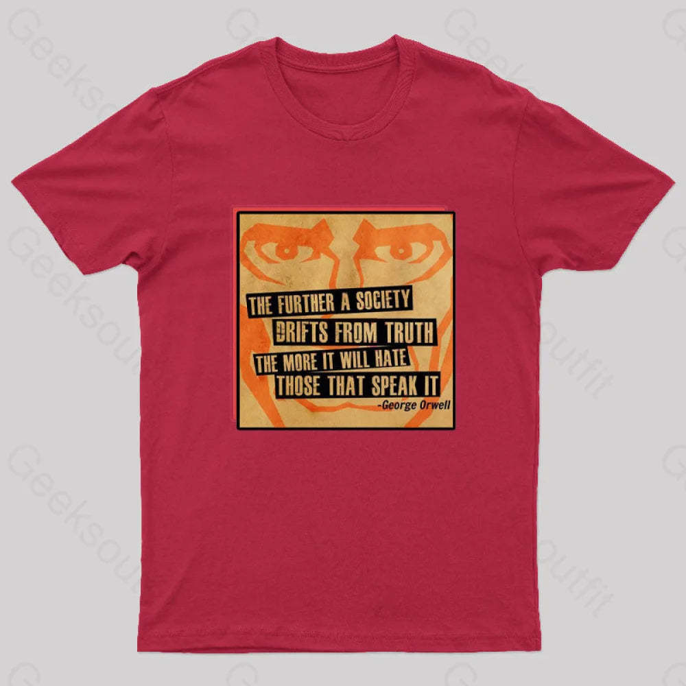 George Orwell Nerd T-Shirt Red / S