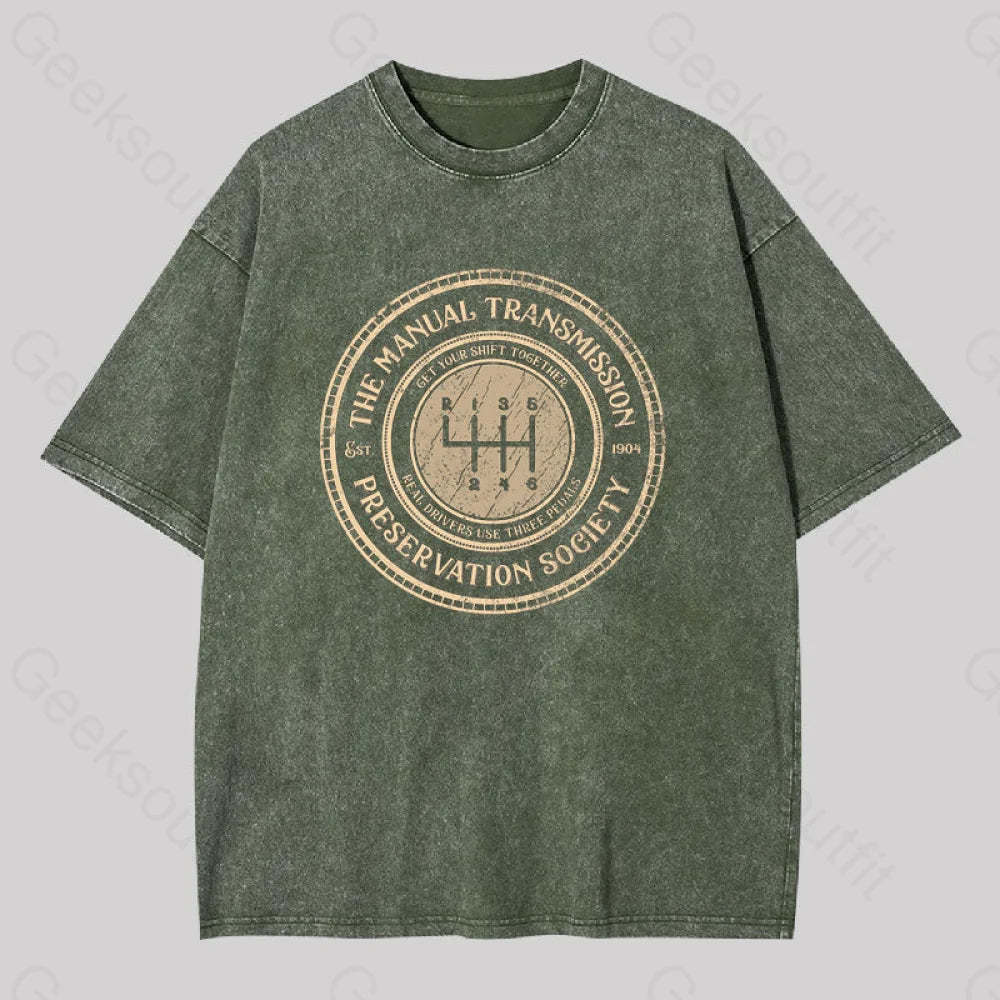 Get Your Shift Together Washed T-Shirt Army Green / S