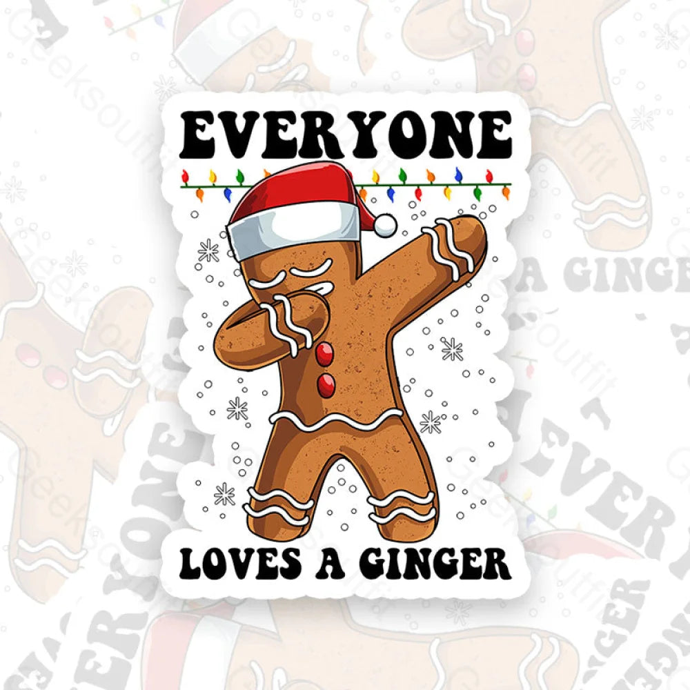 Gingerbread Dabbing Dance Christmas Geek Sticker 6Cm