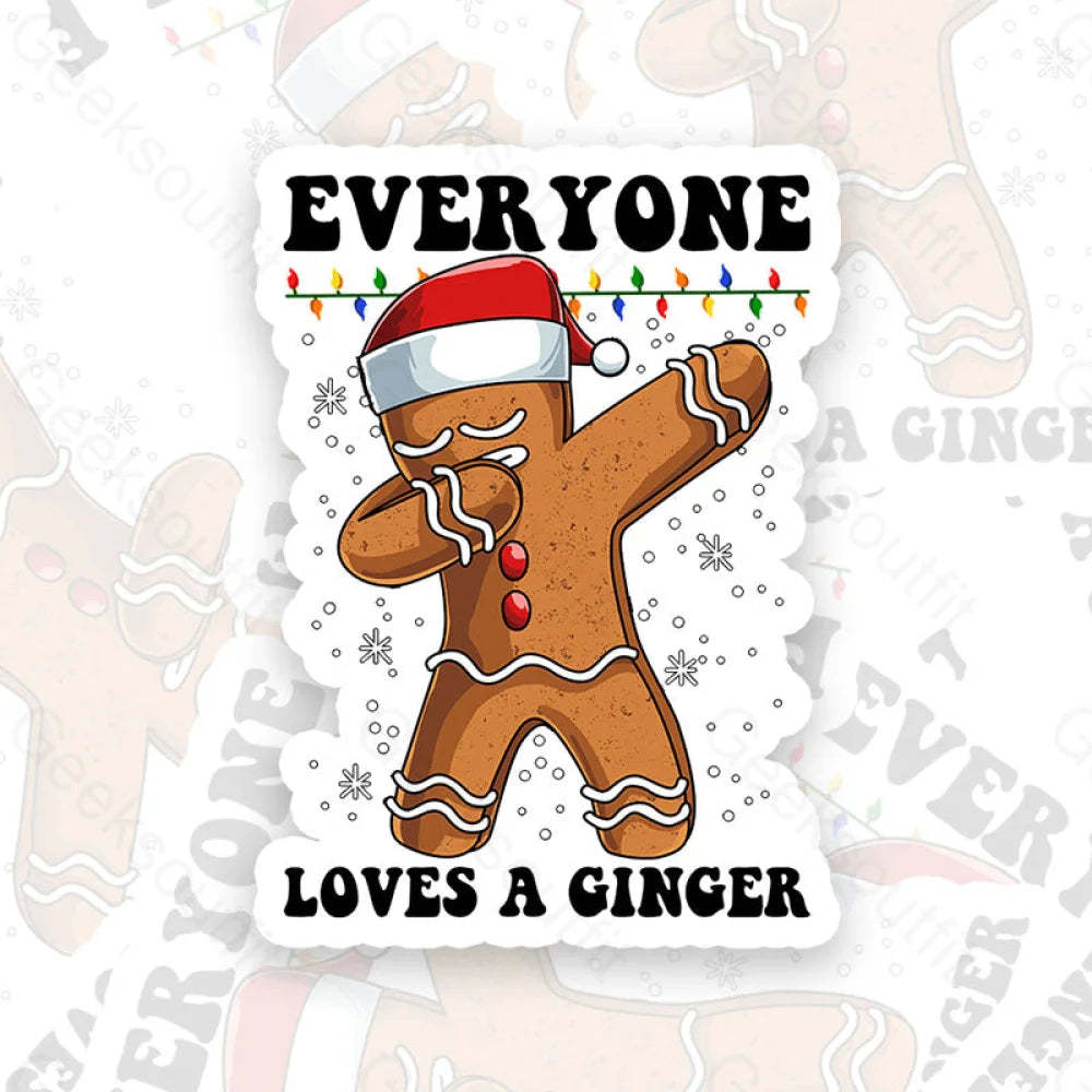 Gingerbread Dabbing Dance Christmas Geek Sticker 6Cm