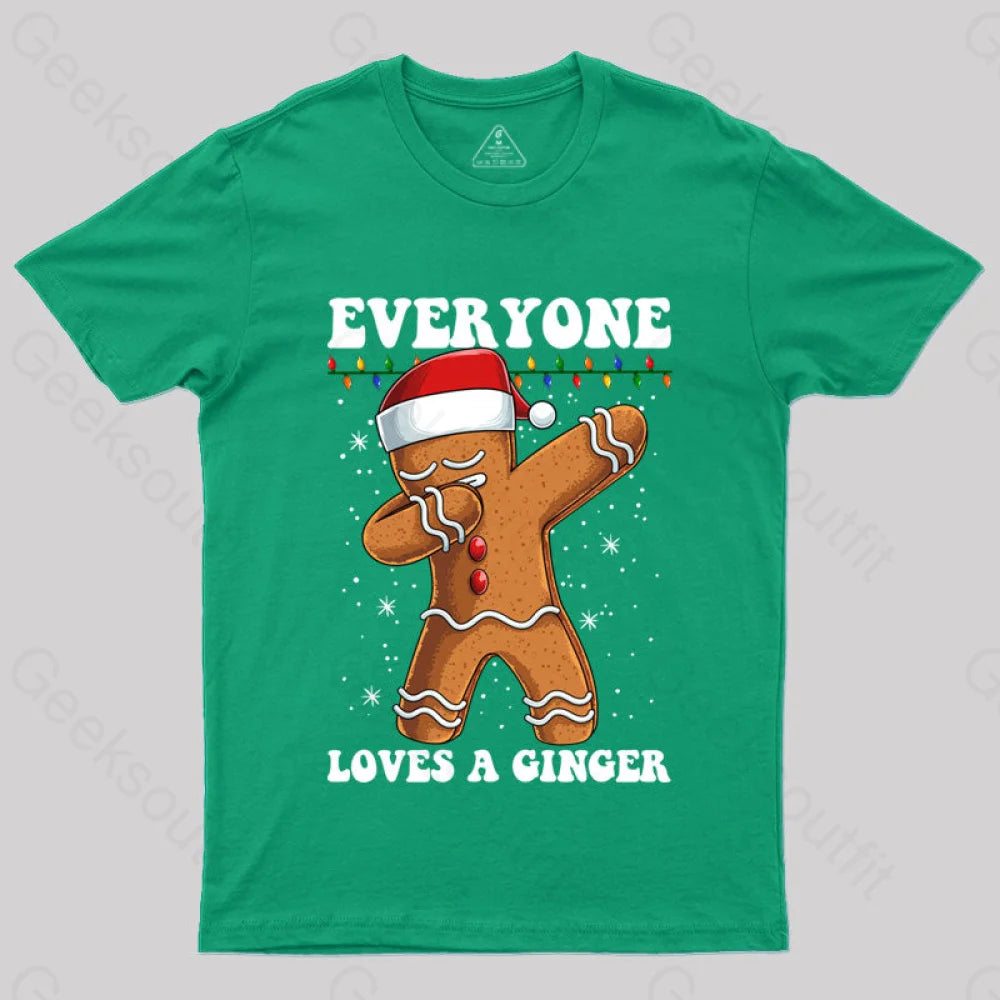 Gingerbread Dabbing Dance Christmas T-Shirt Green / S