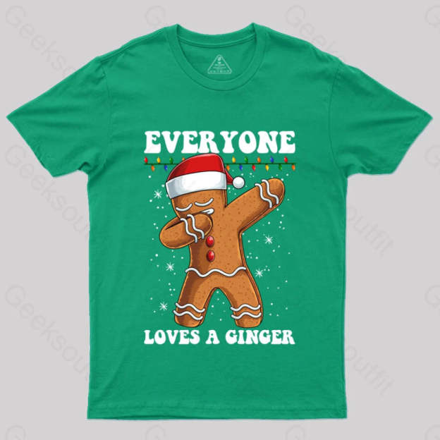 Gingerbread Dabbing Dance Christmas T-Shirt Green / S