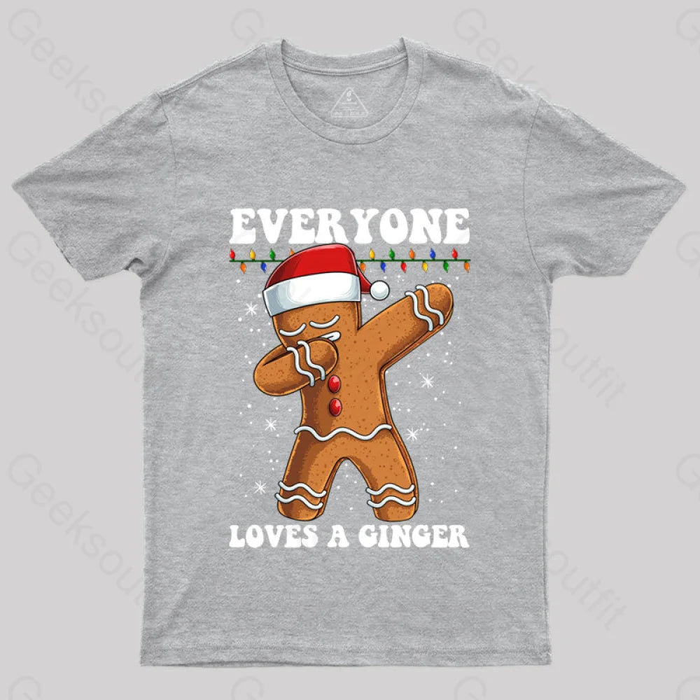 Gingerbread Dabbing Dance Christmas T-Shirt Grey / S