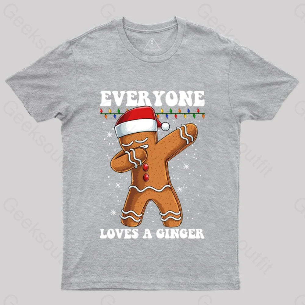 Gingerbread Dabbing Dance Christmas T-Shirt Grey / S