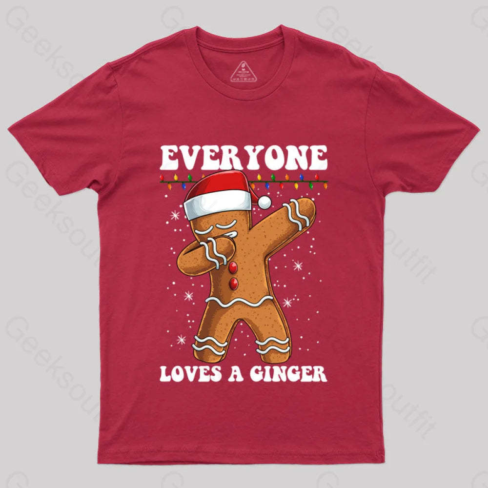 Gingerbread Dabbing Dance Christmas T-Shirt Red / S
