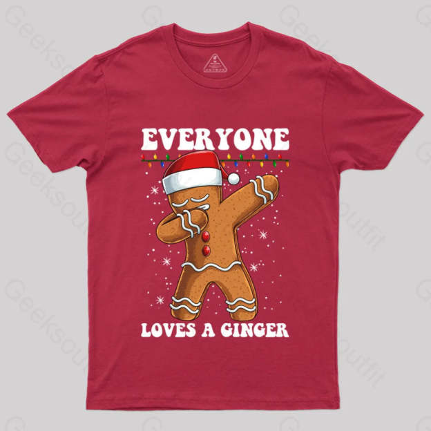 Gingerbread Dabbing Dance Christmas T-Shirt Red / S