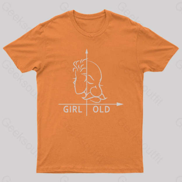 Girl Or Old Geek T-Shirt Orange / S