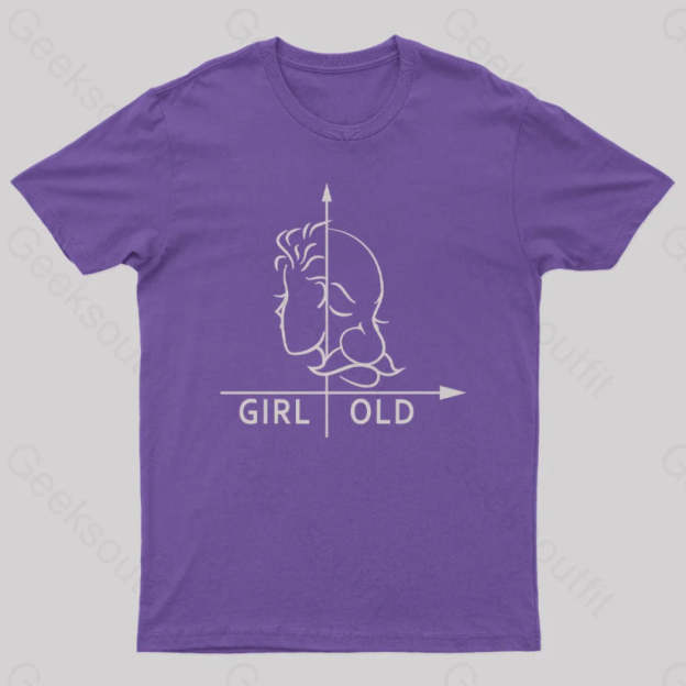 Girl Or Old Geek T-Shirt Purple / S