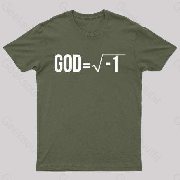 God Is Imaginary Geek T-Shirt Army Green / S