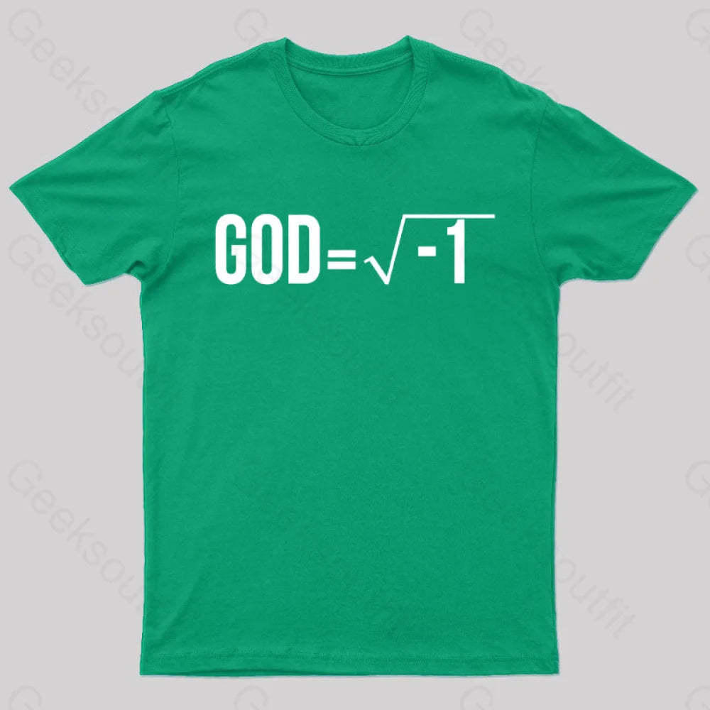 God Is Imaginary Geek T-Shirt Green / S