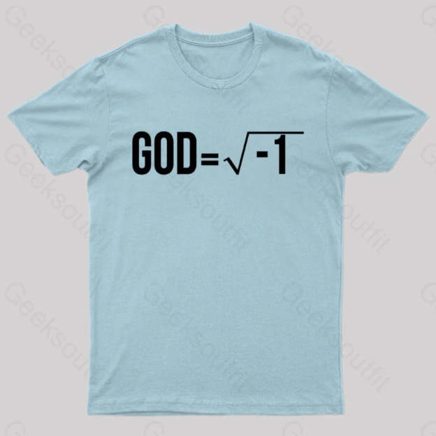 God Is Imaginary Geek T-Shirt Light Blue / S