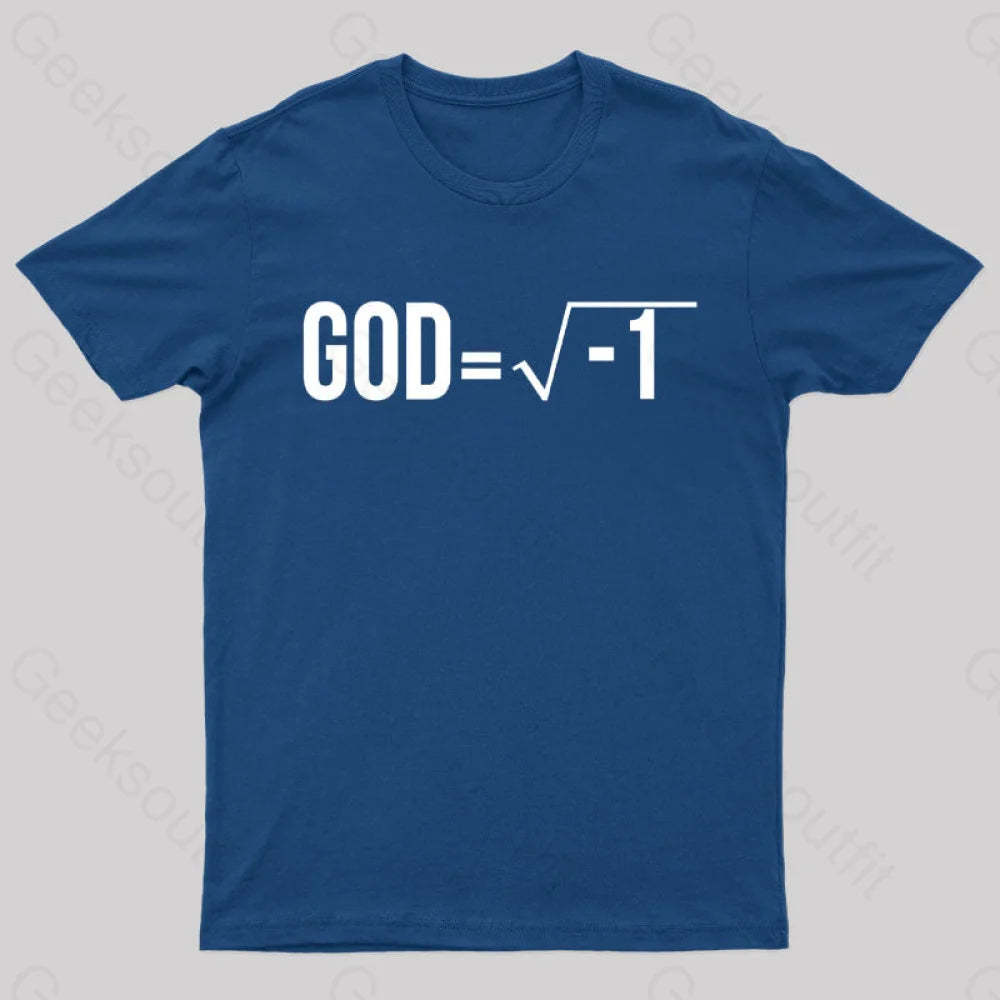 God Is Imaginary Geek T-Shirt Navy / S