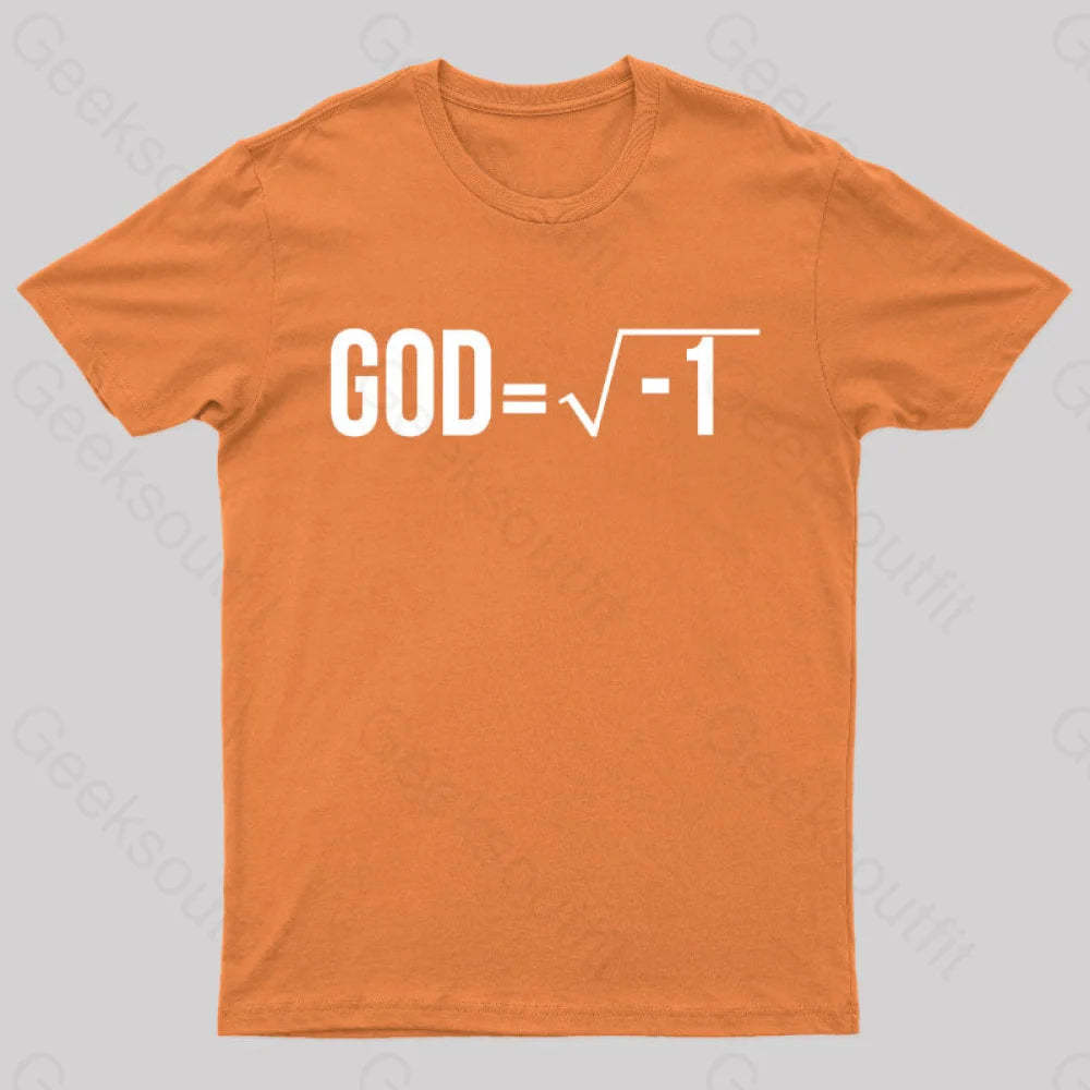 God Is Imaginary Geek T-Shirt Orange / S