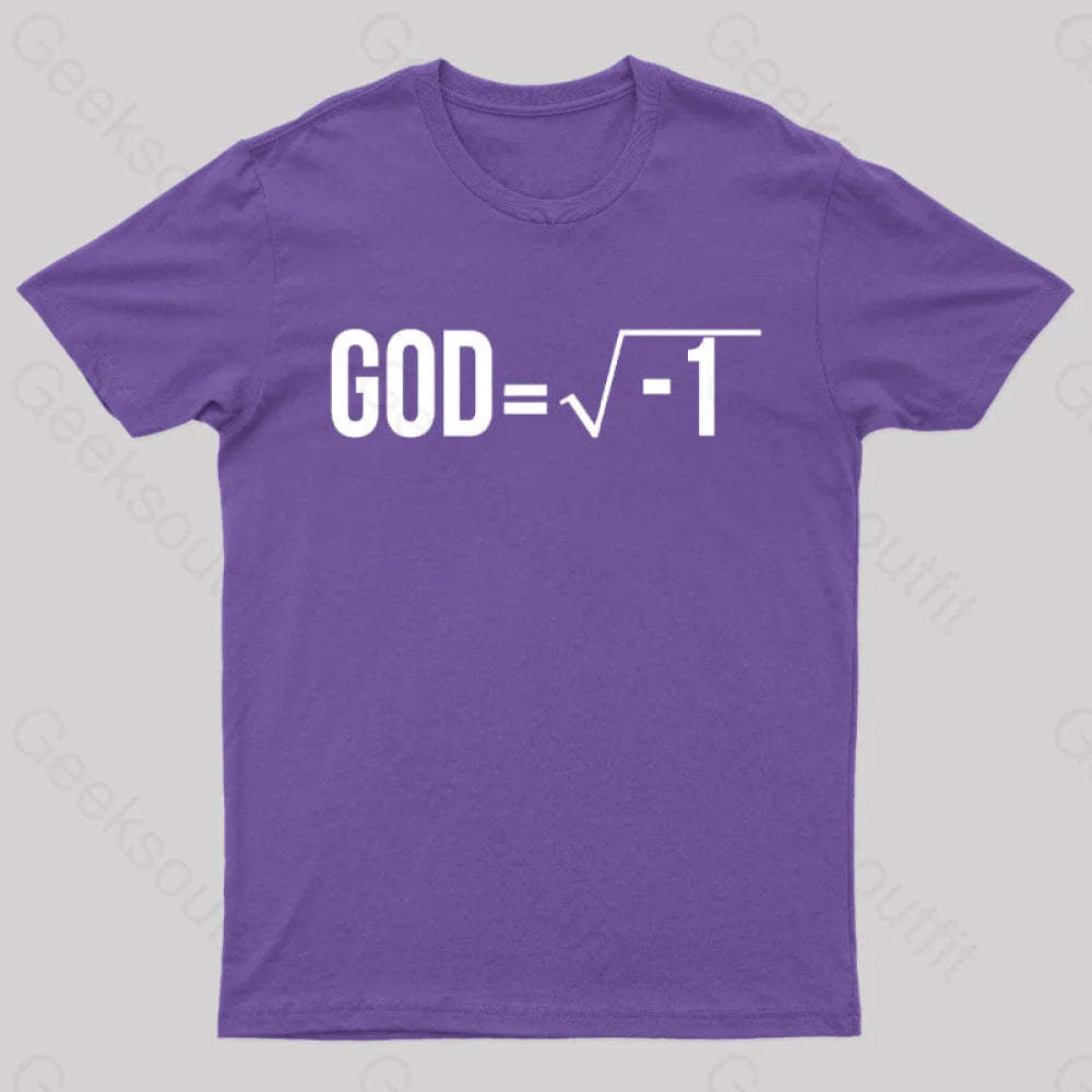 God Is Imaginary Geek T-Shirt Purple / S