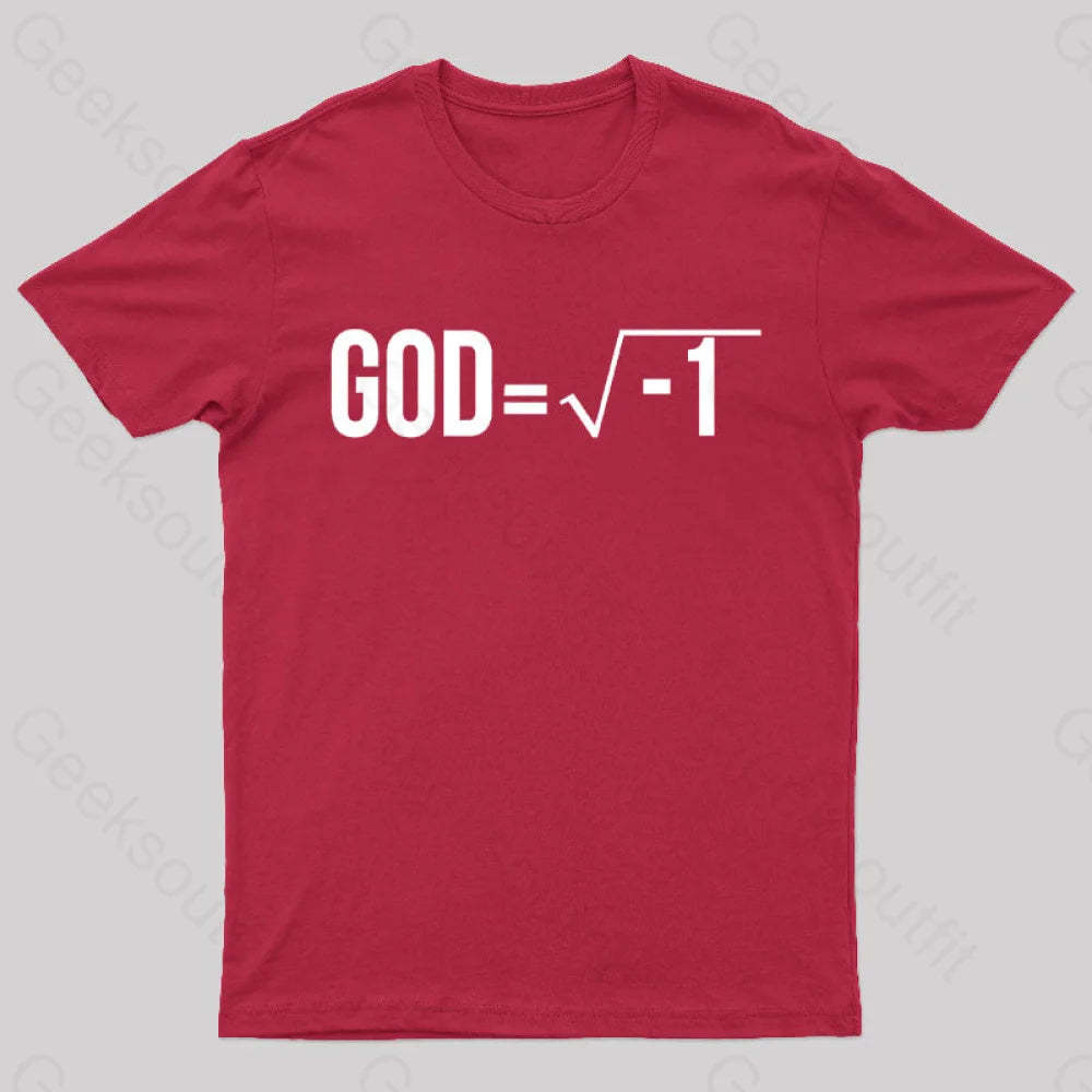 God Is Imaginary Geek T-Shirt Red / S