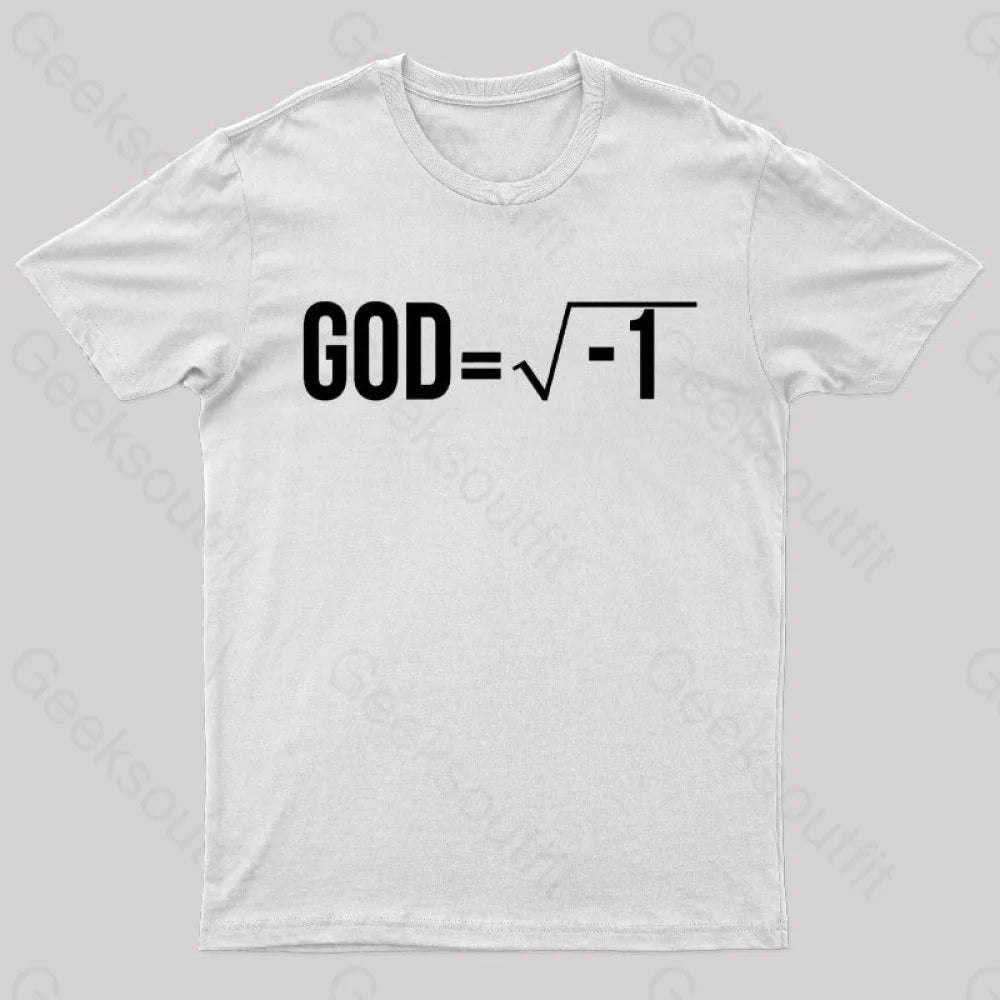 God Is Imaginary Geek T-Shirt White / S