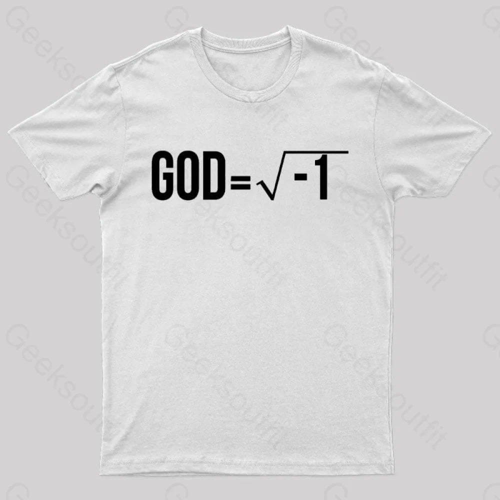 God Is Imaginary Geek T-Shirt White / S