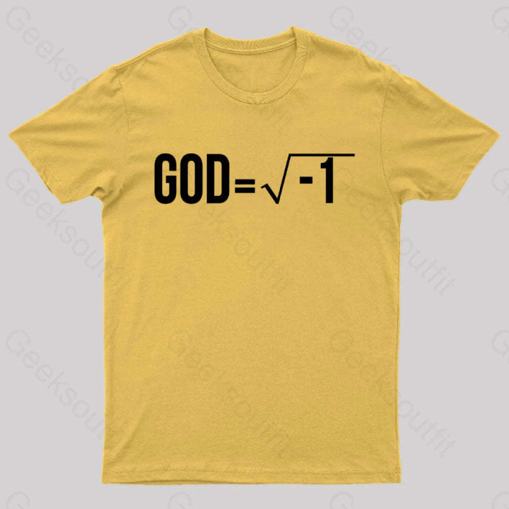 God Is Imaginary Geek T-Shirt Yellow / S