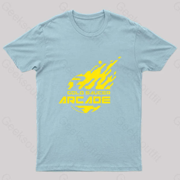 Gold Saucer Arcade Geek T-Shirt Light Blue / S