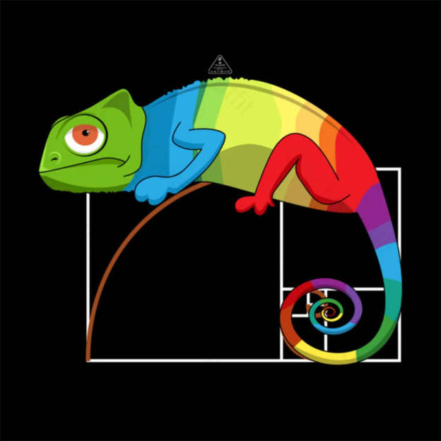 Golden Ratio Math Chameleon T-Shirt