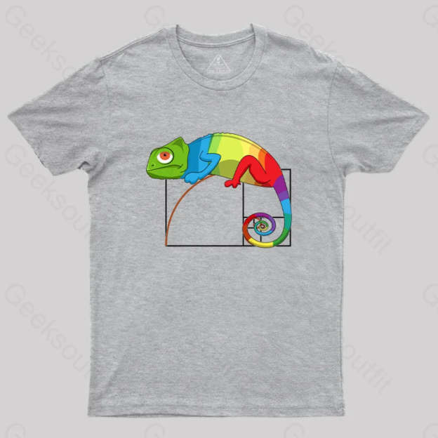 Golden Ratio Math Chameleon T-Shirt Grey / S