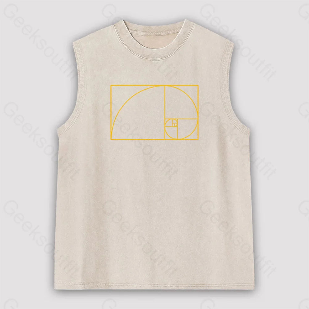 Golden Spiral Unisex Washed Tank Apricot / S