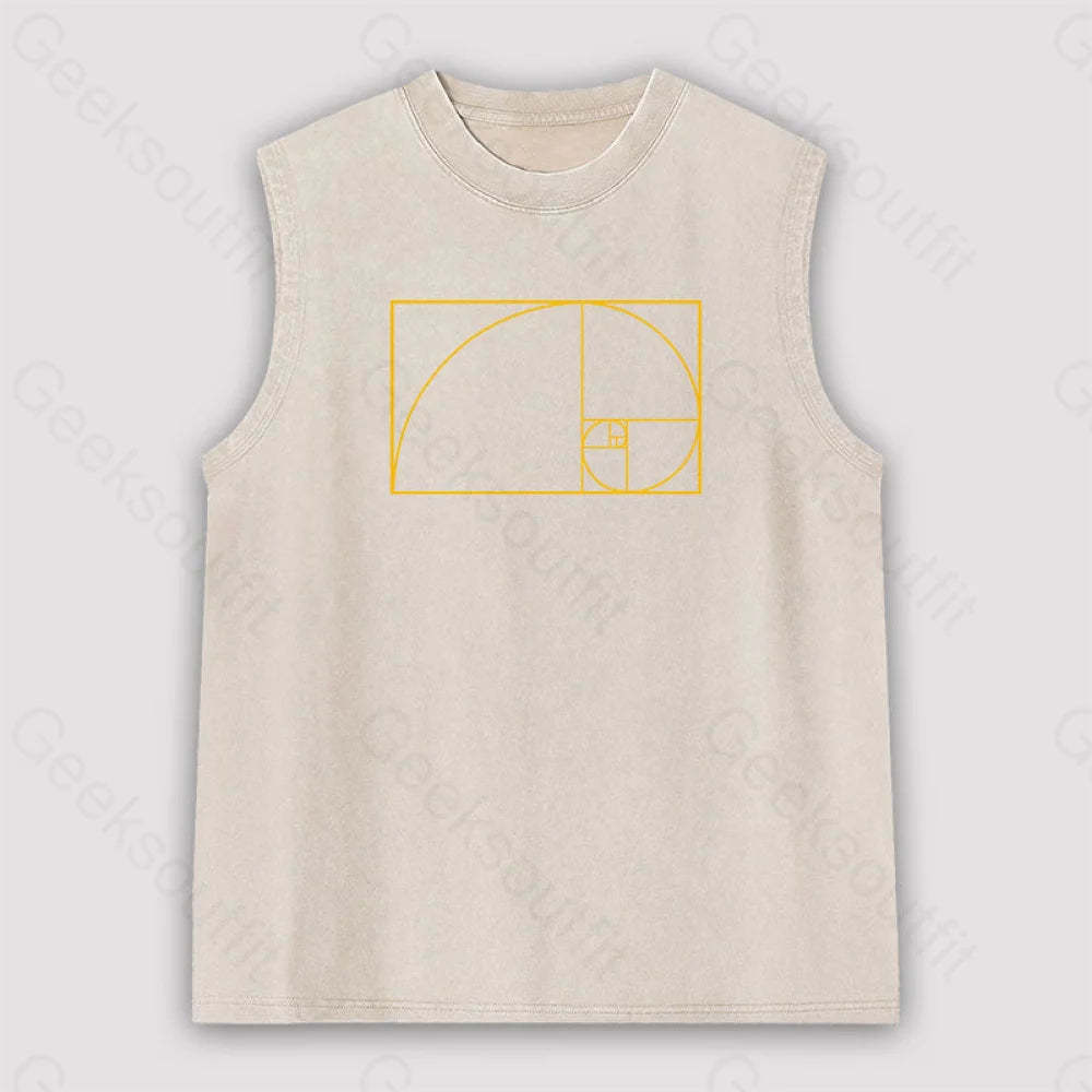 Golden Spiral Unisex Washed Tank Apricot / S