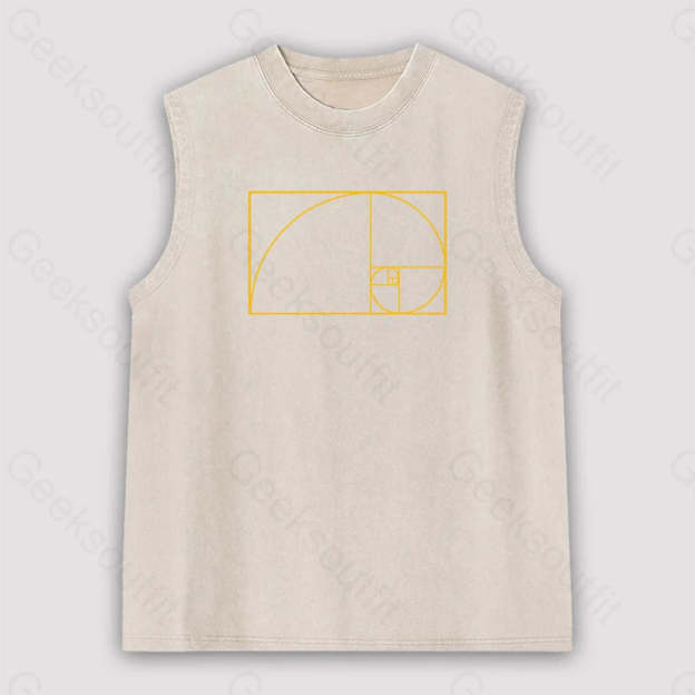 Golden Spiral Unisex Washed Tank Apricot / S