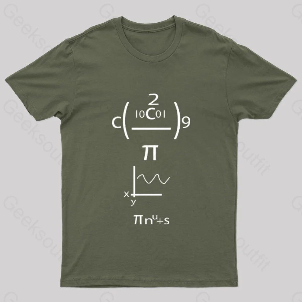 Good Grief Math Geek T-Shirt Army Green / S