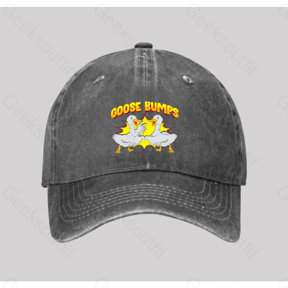 Goose Bumps Washed Vintage Baseball Cap Grey