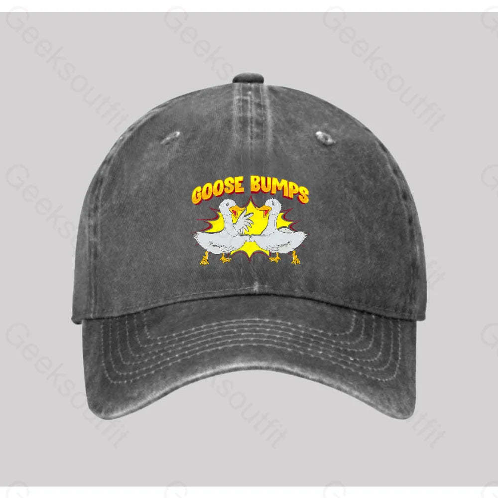 Goose Bumps Washed Vintage Baseball Cap Grey