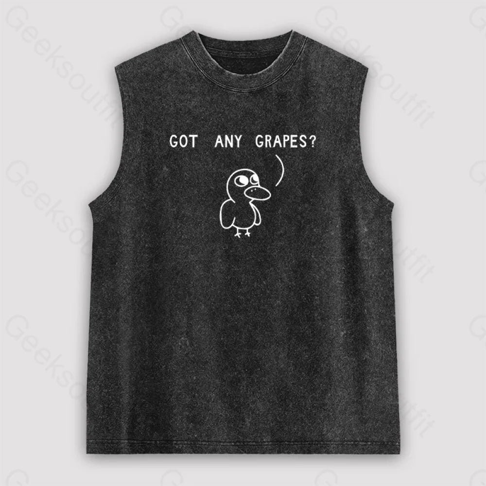Got Any Grapes Unisex Washed Tank Black / S
