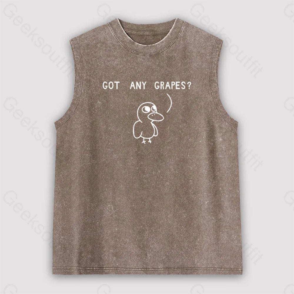 Got Any Grapes Unisex Washed Tank Brown / S