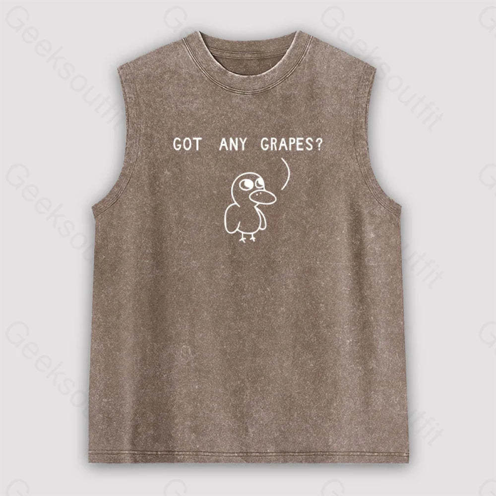 Got Any Grapes Unisex Washed Tank Brown / S