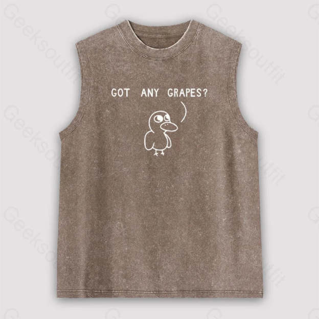 Got Any Grapes Unisex Washed Tank Brown / S
