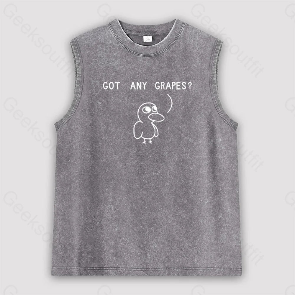 Got Any Grapes Unisex Washed Tank Grey / S