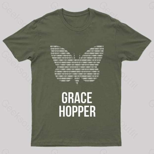 Grace Hopper Geek T-Shirt Army Green / S