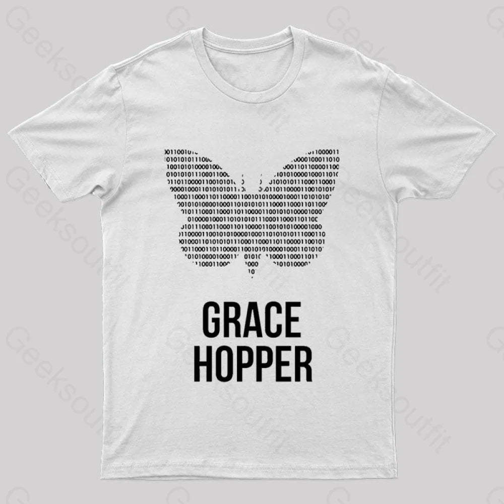 Grace Hopper Geek T-Shirt White / S