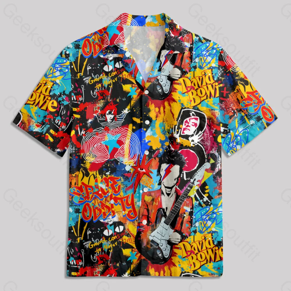 Graffiti Street Art David Bowie Button Up Pocket Shirt Hawaiian / S Bus677 Yc
