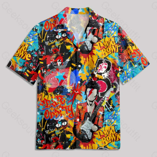 Graffiti Street Art David Bowie Button Up Pocket Shirt Hawaiian / S Bus677 Yc